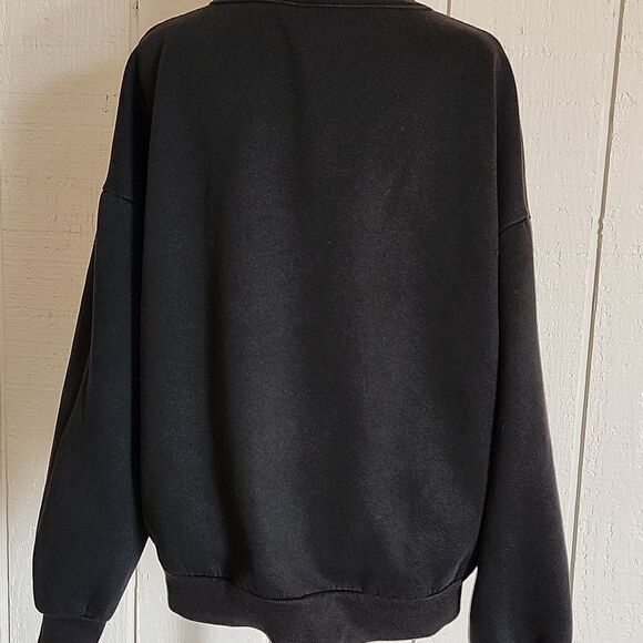 Mushroom Lovers Black Cropped Sweatshirt Forest Core Nature - Picture 3 of 7